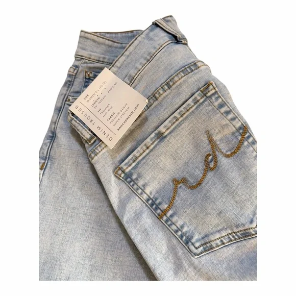 RANCH DRESSN SIGNATURE LIGHT WASH TROUSER SIZE LARGE 12 MIDRISE STRETCH NWT - Picture 5 of 5